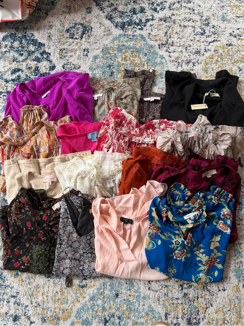 J. Crew Women’s Mixed Tops Bundle - Pink, Blue, Black, Cream, Burgundy
